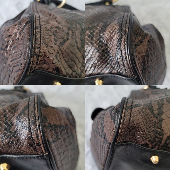 PACO RABANNE Snake Print Leather Top Handle Bag - Picture 9 of 13